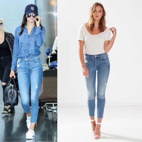 MOTHER The Stunner Ankle Fray Jeans in Graffiti Girl - Picture 3 of 16